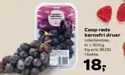 Kvickly Coop røde kernfri druer tilbud