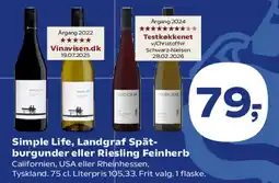 Kvickly Simple Life / Landgraf Spätburgunder eller Riesling Feinherb tilbud