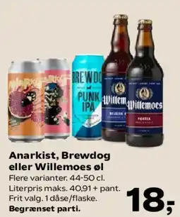 Kvickly Anarkist, Brewdog eller Willemoes øl tilbud