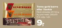 Kvickly Toms guld barre eller Yankie tilbud