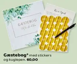 Kvickly Gæstebog med stickers og kuglepen tilbud