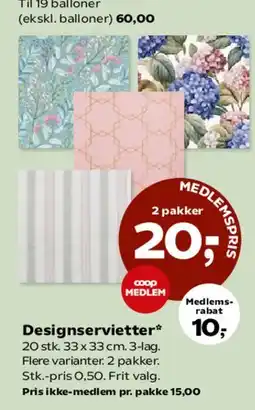 Kvickly Designservietter tilbud