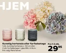 Kvickly Kunstig hortensia eller fyrfadsstage tilbud