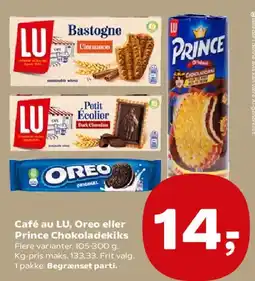 Kvickly Café au LU, Oreo eller Prince chokoladekiks tilbud