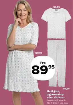 Kvickly Natkjole, pyjamastop eller -bukser tilbud