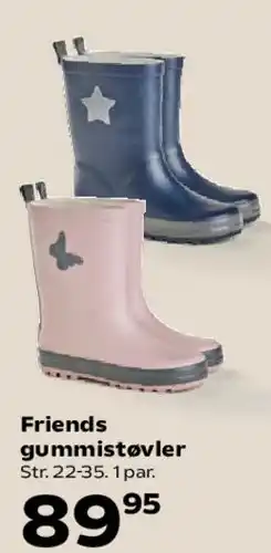 Kvickly Friends gummistøvler tilbud