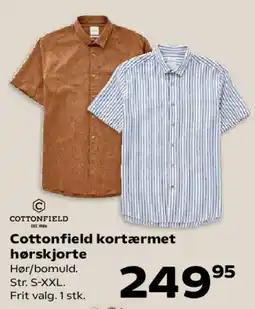 Kvickly Cottonfield kortærmet hørskjorte tilbud