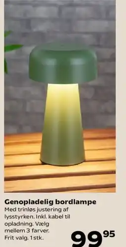 Kvickly Genopladelig bordlampe tilbud