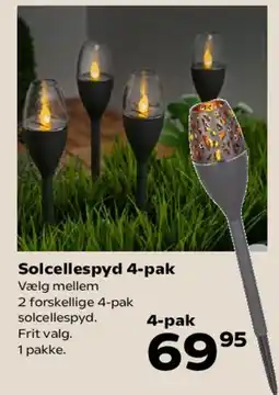 Kvickly Solcellespyd 4-pak tilbud