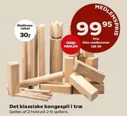 Kvickly Det klassiske kongespil i træ tilbud