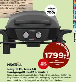 Kvickly Nexgrill Fortress 2.0 bordgasgrill (2 brændere) tilbud
