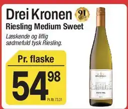 ABC Lavpris Drei Kronen Riesling (Medium Sweet) tilbud