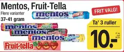 ABC Lavpris Mentos, Fruit-Tella tilbud
