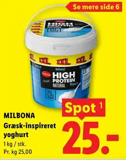 Lidl MILBONA Græsk-inspireret yoghurt tilbud