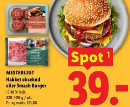 Lidl MESTERLIGT Hakket oksekød eller Smash Burger tilbud