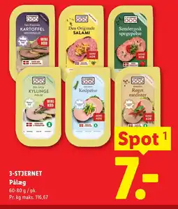 Lidl 3-STJERNET Pålæg tilbud