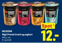 Lidl MILBONA High Protein kvark og yoghurt tilbud