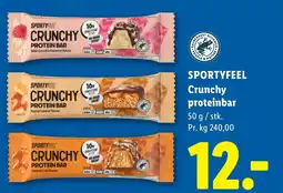 Lidl SPORTYFEEL Crunchy proteinbar tilbud