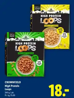 Lidl CROWNFIELD High Protein Loops tilbud