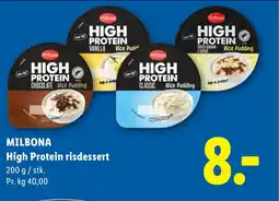 Lidl MILBONA High Protein risdessert tilbud