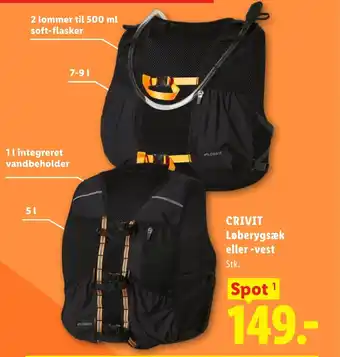 Lidl CRIVIT Løberygsæk eller -vest tilbud