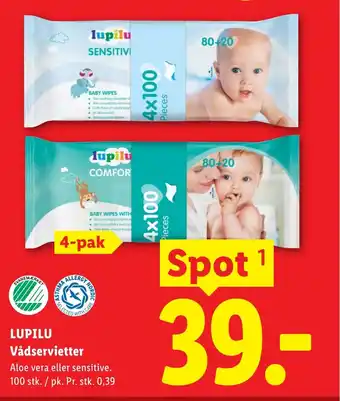 Lidl LUPILU Vådservietter tilbud
