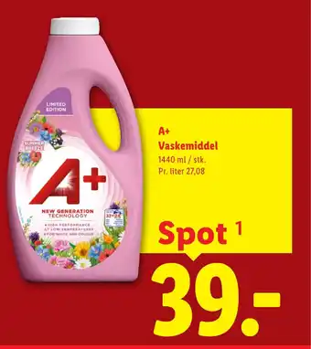 Lidl A+ Vaskemiddel tilbud