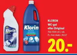 Lidl KLORIN WC-gel eller Original tilbud