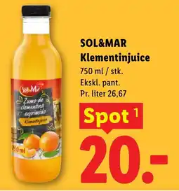 Lidl SOL&MAR Klementinjuice tilbud