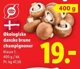 Lidl Økologiske danske brune champignoner tilbud