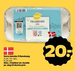 Netto DAVA Danske frilandsæg tilbud