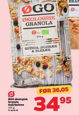 Netto ØGO Økologisk granola goji/quinoa tilbud