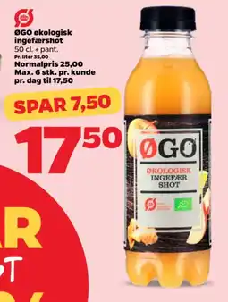 Netto ØGO Økologisk ingefærshot tilbud