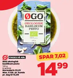 Netto ØGO Økologisk basilikum pesto tilbud