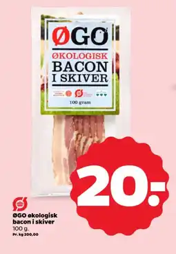 Netto ØGO Økologisk bacon i skiver tilbud
