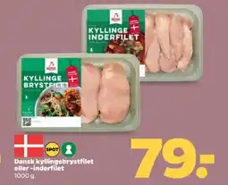 Netto Dansk kyllingebrystfilet eller -inderfilet tilbud