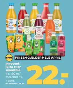 Netto INNOCENT Juice eller smoothie tilbud