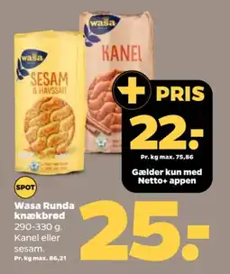 Netto WASA Runda knækbrød tilbud