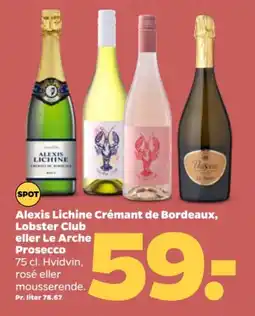 Netto Alexis lichine crémant de bordeaux, lobster club eller le arche prosecco tilbud