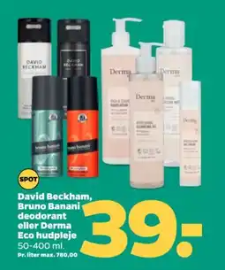Netto David beckham, bruno banani deodorant eller derma eco hudpleje tilbud