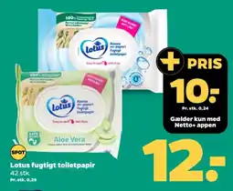 Netto LOTUS Fugtigt toiletpapir tilbud