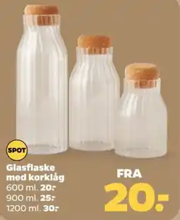 Netto Glasflaske med korklåg tilbud