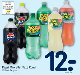 REMA 1000 Pepsi max eller faxe kondi tilbud