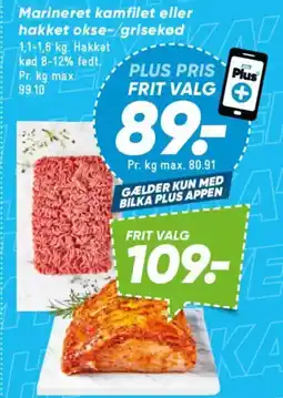 Bilka Marineret kamfilet eller hakket okse-/grisekød tilbud