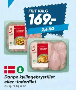 Bilka Danpo kyllingebrystfilet eller -inderfilet tilbud