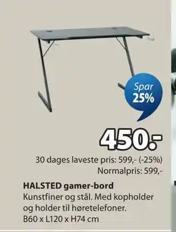 JYSK HALSTED gamer-bord tilbud