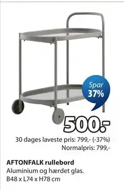 JYSK AFTONFALK rullebord tilbud