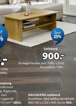 JYSK DAUGBJERG sofabord tilbud