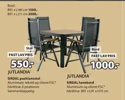 JYSK SIRDAL havebord tilbud