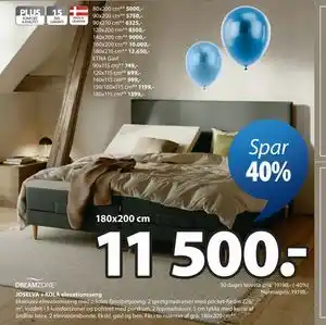 JYSK JOSELVA + KOLA elevationsseng tilbud